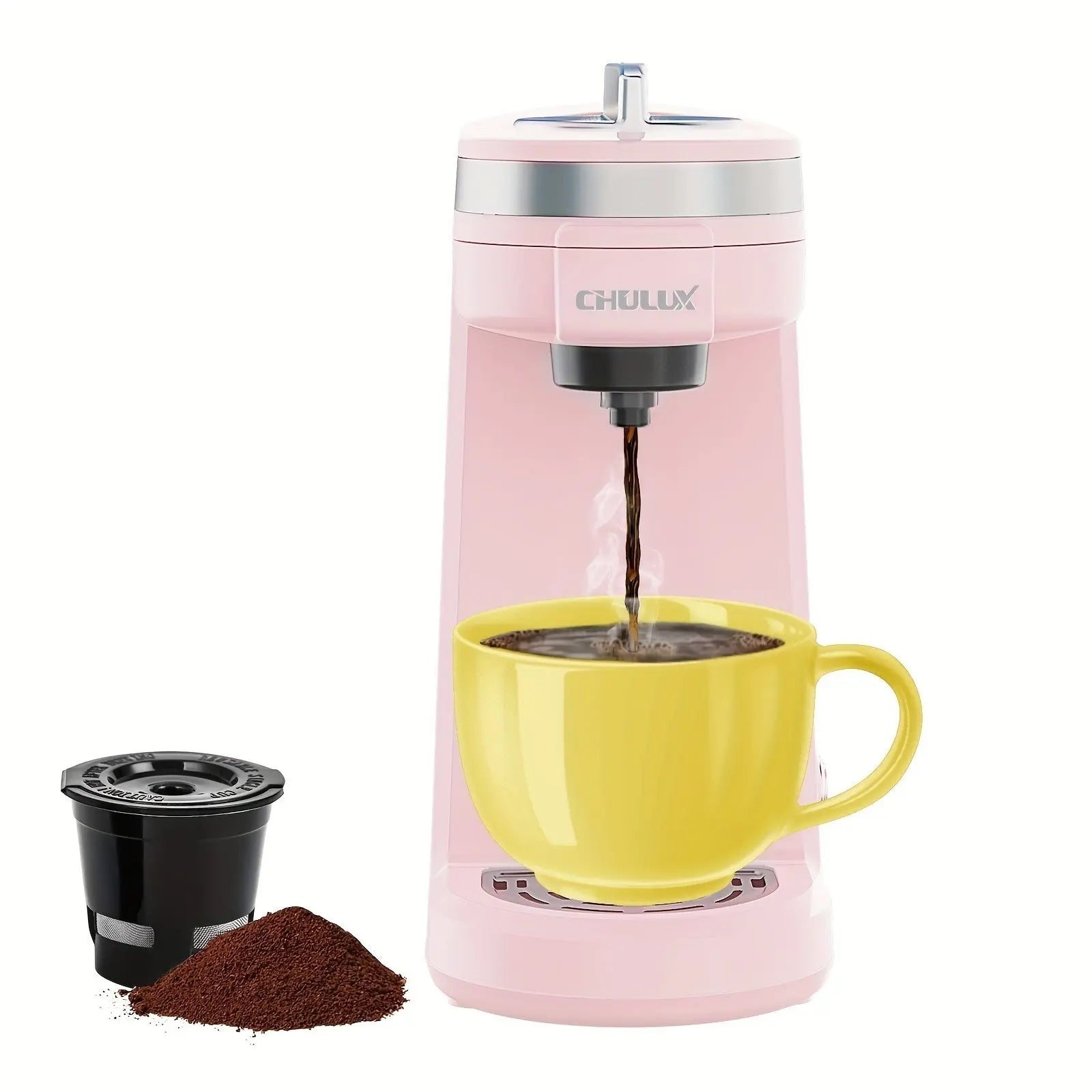 CHULUX Single Serve Coffee Maker,One Button Operation with Auto Shut-Off for Coffee and Tea with 5 to 12 Ounce Doba