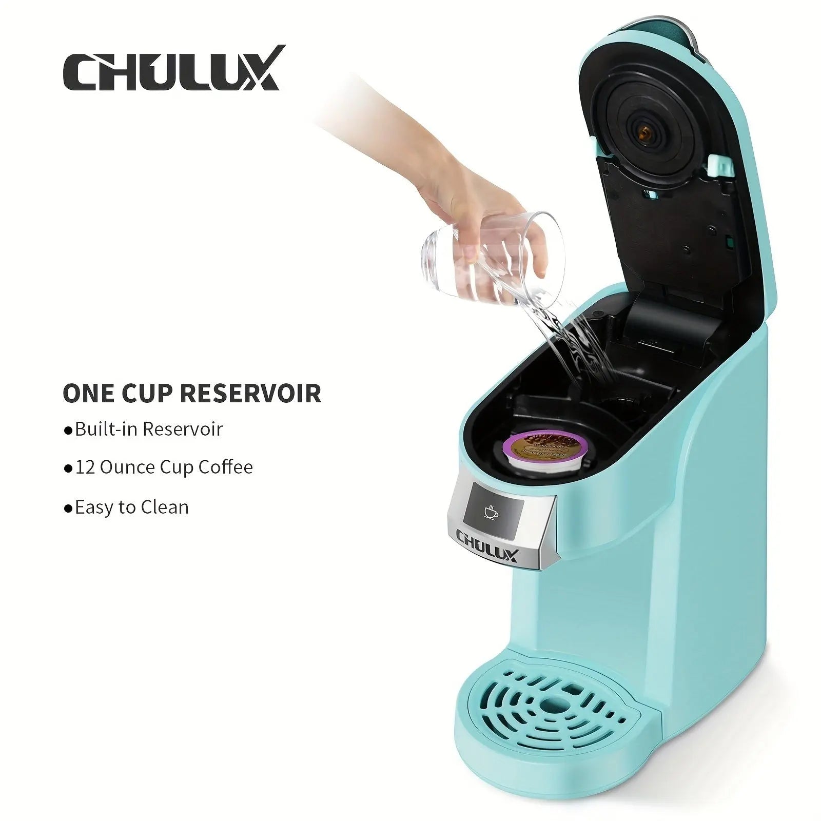 CHULUX Upgrade Single Serve Coffee Maker for K CUP, Mini Coffee Maker Single Cup 5-12oz Coffee Brewer, 3 in 1 Coffee Machine for K Cups Pod Capsule Ground Coffee Tea, One Touch Fast Brewing in Minutes Doba