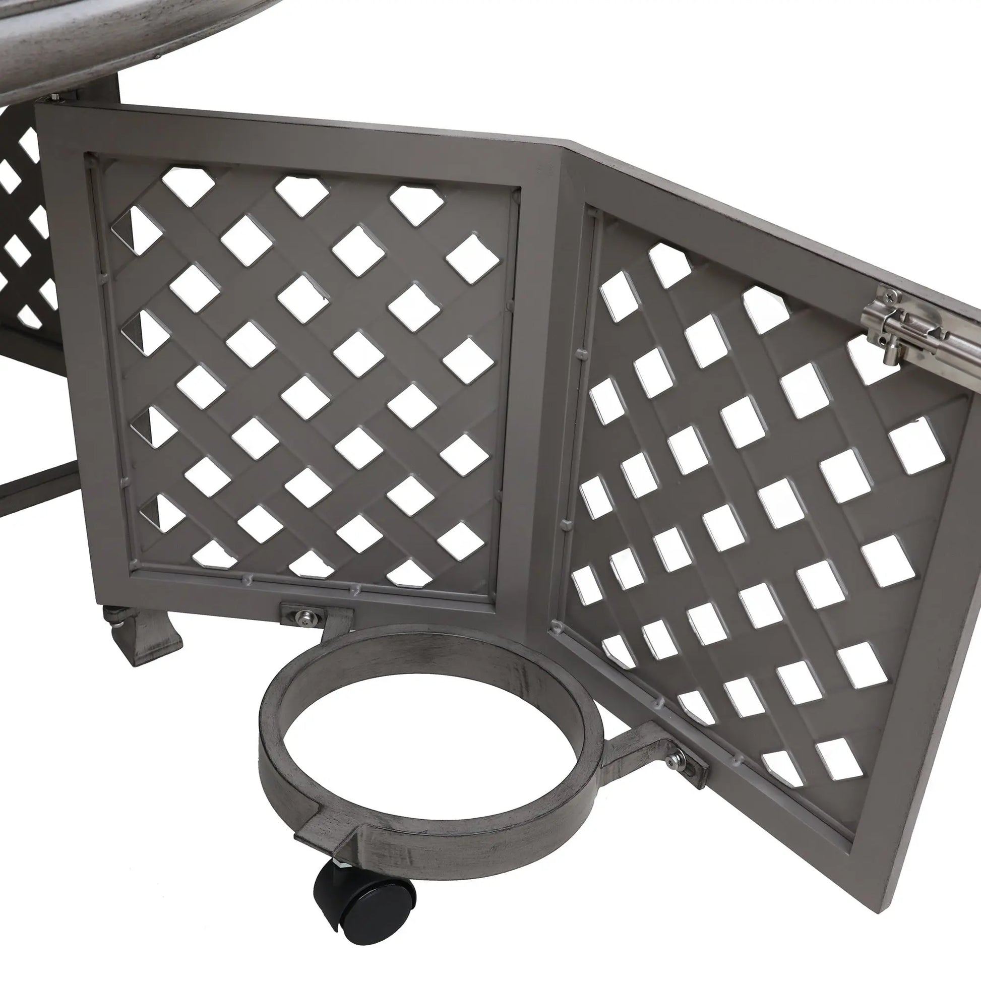 Cast Aluminum Propane Gas Firepit Table, Chat Height Doba