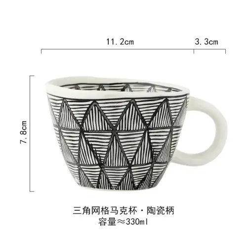 Ceramic Mug with Handle Coffee Cup 330ml Afternoon Tea Cup Milk Tea Cups Milk Mug Coffee Mugs Drinkware Teacup Water Cups - American Roasting Company