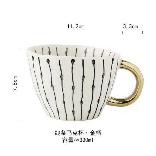 Ceramic Mug with Handle Coffee Cup 330ml Afternoon Tea Cup Milk Tea Cups Milk Mug Coffee Mugs Drinkware Teacup Water Cups - American Roasting Company