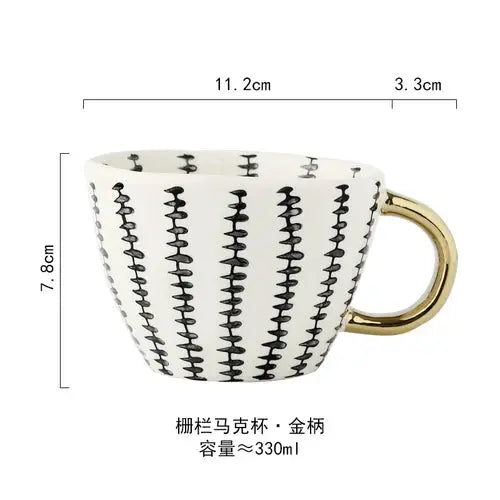 Ceramic Mug with Handle Coffee Cup 330ml Afternoon Tea Cup Milk Tea Cups Milk Mug Coffee Mugs Drinkware Teacup Water Cups - American Roasting Company