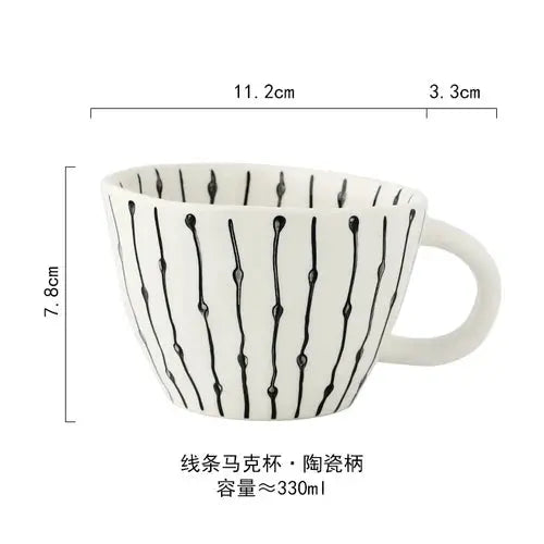 Ceramic Mug with Handle Coffee Cup 330ml Afternoon Tea Cup Milk Tea Cups Milk Mug Coffee Mugs Drinkware Teacup Water Cups - American Roasting Company