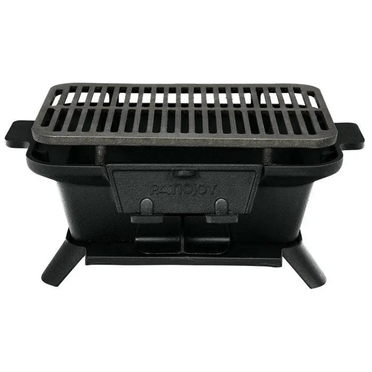 Heavy Duty Cast Iron Tabletop BBQ Grill Stove for Camping Picnic, Wood/Charcoal Grill Doba