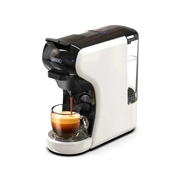 Coffee Capsule Machine, 19 Bar, 70ml Extraction French Drip 1450W Automatic Espresso Machine Mocha Italian espresso, touch sensitive (Black or White) Doba