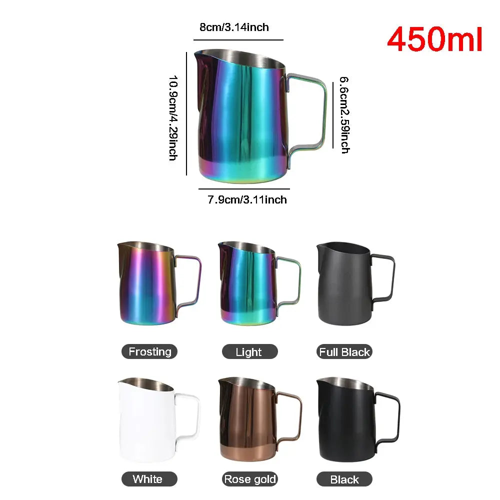 Coffee Pitcher 450ML Stainless Steel Milk Frothing Jug Mugs Espresso Coffee Pitcher Barista Craft Frothing Jug American Roasting Company