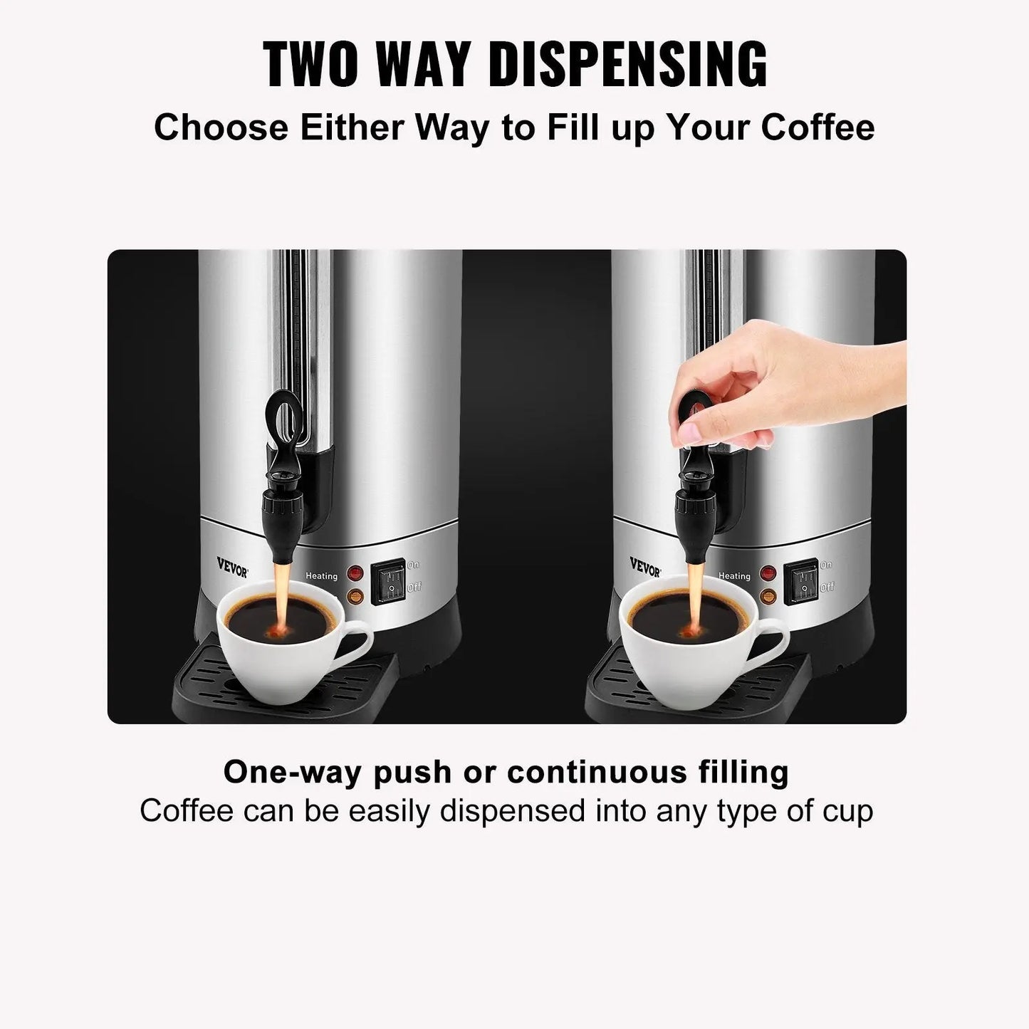 Commercial Coffee Urn dispenser 65 Cup Stainless Steel Coffee Dispenser Fast Brew Doba