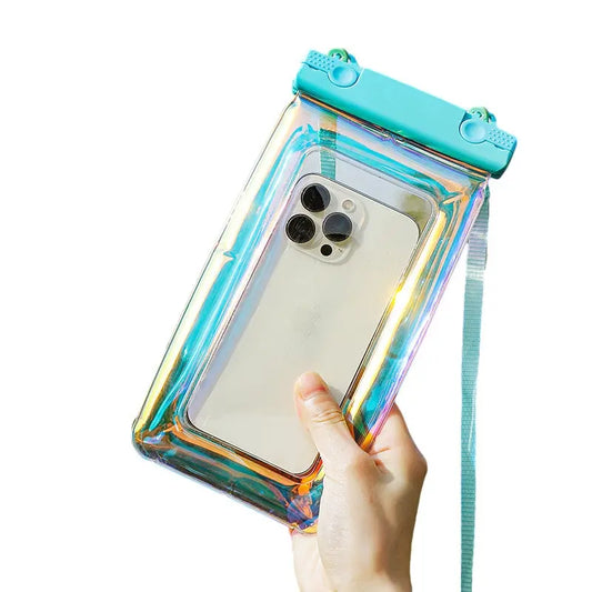 Waterproof Phone Case IP68 - Floating Waterproof Case w/Crossbody Lanyard (Blue, White, Purple, Pink, Black) Doba