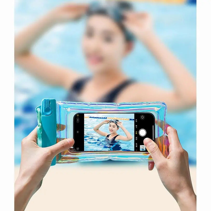 Waterproof Phone Case IP68 - Floating Waterproof Case w/Crossbody Lanyard (Blue, White, Purple, Pink, Black) Doba