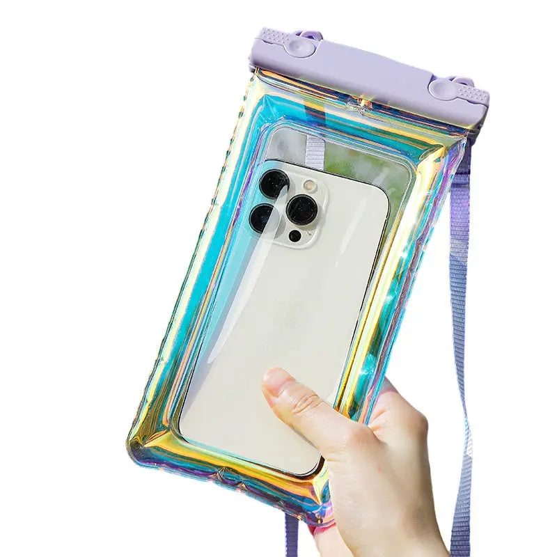 Waterproof Phone Case IP68 - Floating Waterproof Case w/Crossbody Lanyard (Blue, White, Purple, Pink, Black) Doba