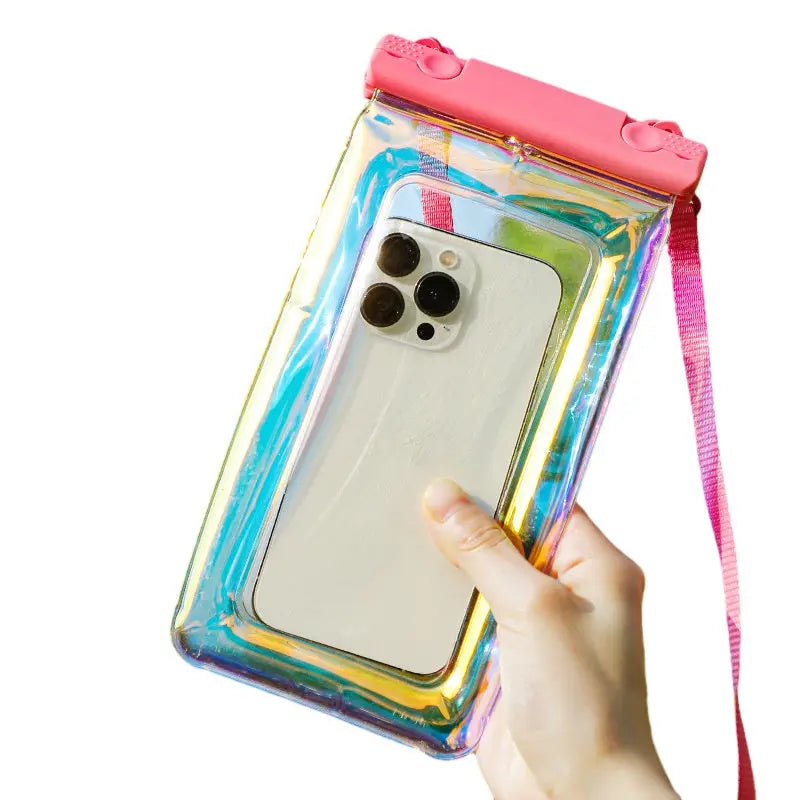 Waterproof Phone Case IP68 - Floating Waterproof Case w/Crossbody Lanyard (Blue, White, Purple, Pink, Black) Doba