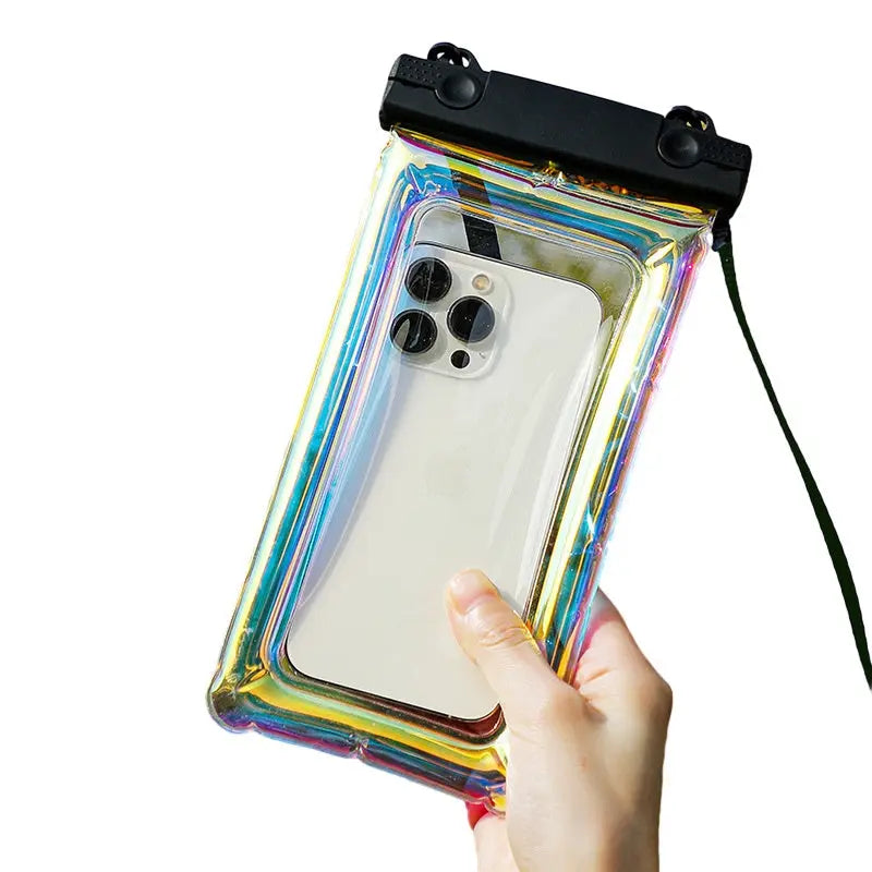 Waterproof Phone Case IP68 - Floating Waterproof Case w/Crossbody Lanyard (Blue, White, Purple, Pink, Black) Doba