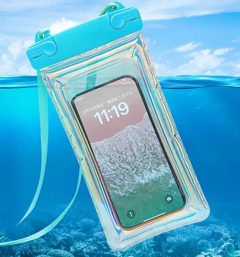 Waterproof Phone Case IP68 - Floating Waterproof Case w/Crossbody Lanyard (Blue, White, Purple, Pink, Black) Doba