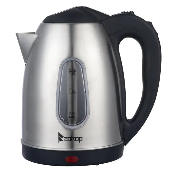 Electric Kettle, US Standard ZOKOP HD-1802S 120V 1200W 1.5L, 1.59 Quarts Stainless Steel Electric Kettle with Water Window Doba