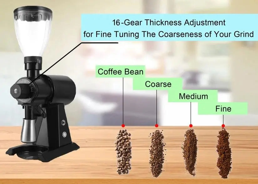 Electric coffee grinder commercial espresso grinding for bean bin capacity of 1000g 1000W Doba