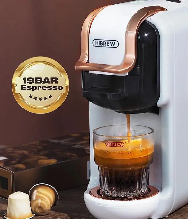 Espresso Machine  1450W Automatic Cold Heat Extraction French Kcup Capsule Nes Capsule DG Capsule 19Bar Cold Heat Extraction French 600L Tank Touch Sensing Doba