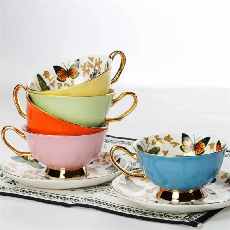 European Bone China Coffee Cup Set American Roasting Company