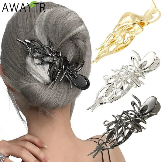 Fashion Metal Liquid Hollow Hair Clip American Roasting Company