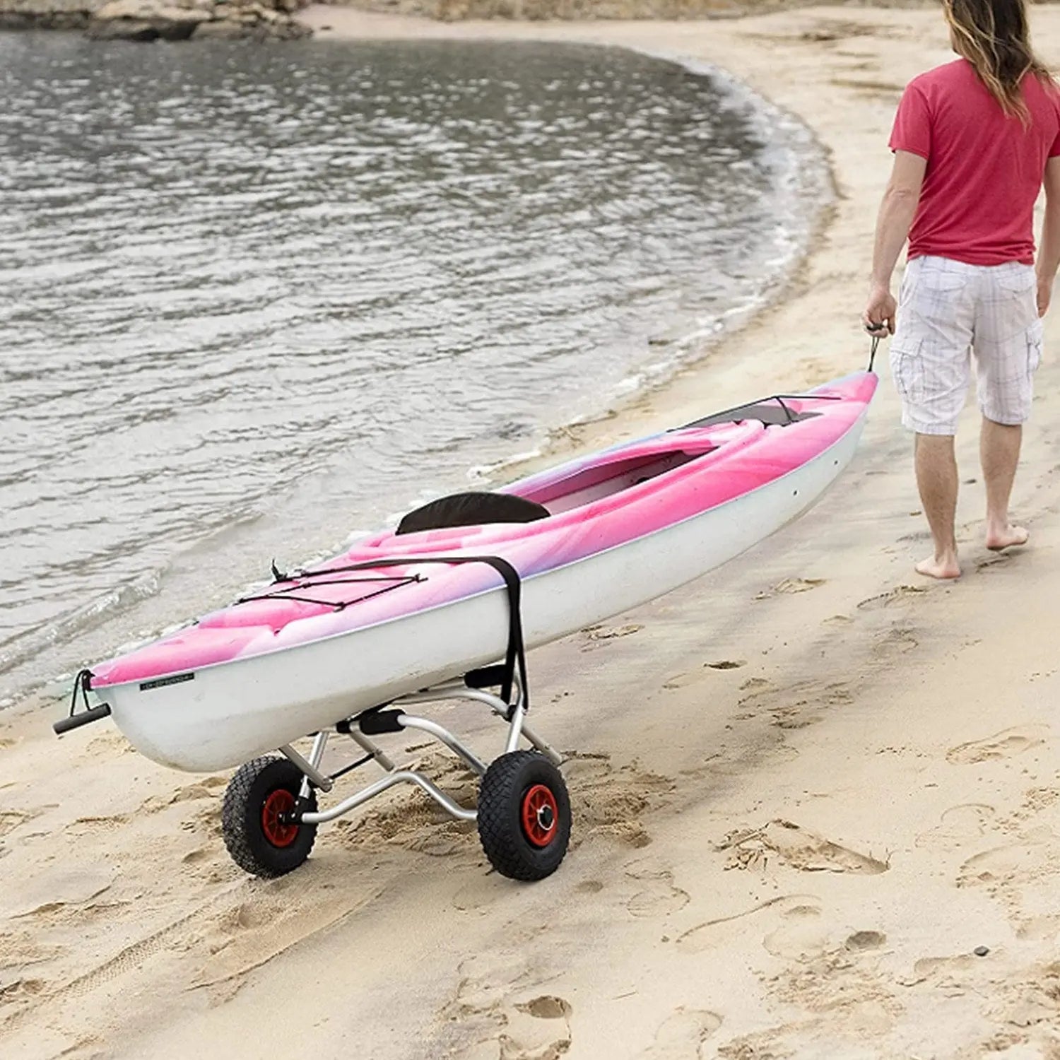 Foldable Kayak Canoe Boat Carrier Cart Trailer Trolley 176lbs Transport Cart for Paddle board, Surf board, Jon Boats, Canoe, Water Blow-up Toys Doba