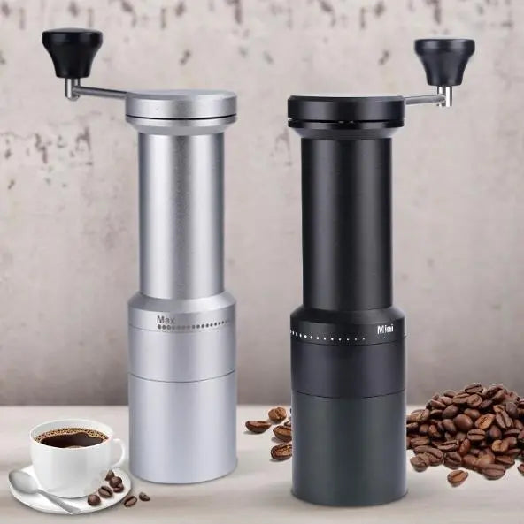 Hand-shaking coffee bean grinder. (Bean warehouse large capacity 45g, multi-grade grinding control coffee specifications; American / Italian / French) Doba