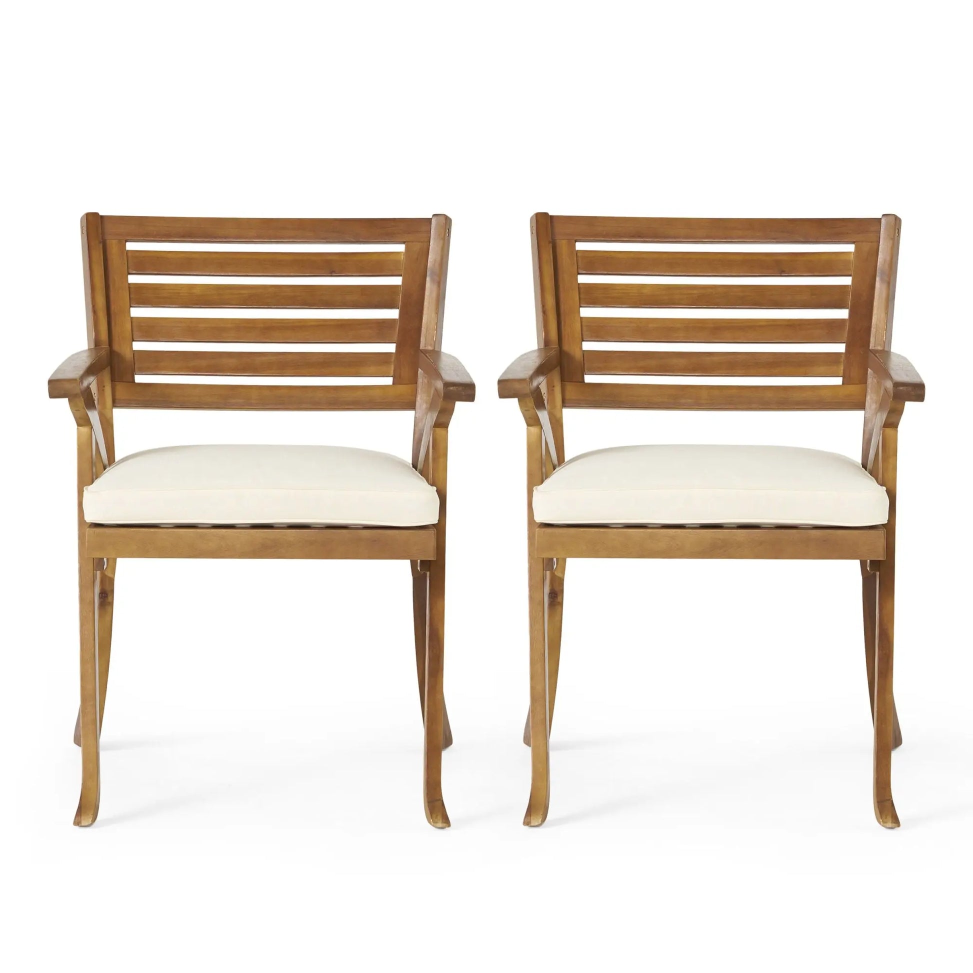 HERMOSA KD WOOD DINING CHAIR, Acacia Wood Chairs with Cushion Doba