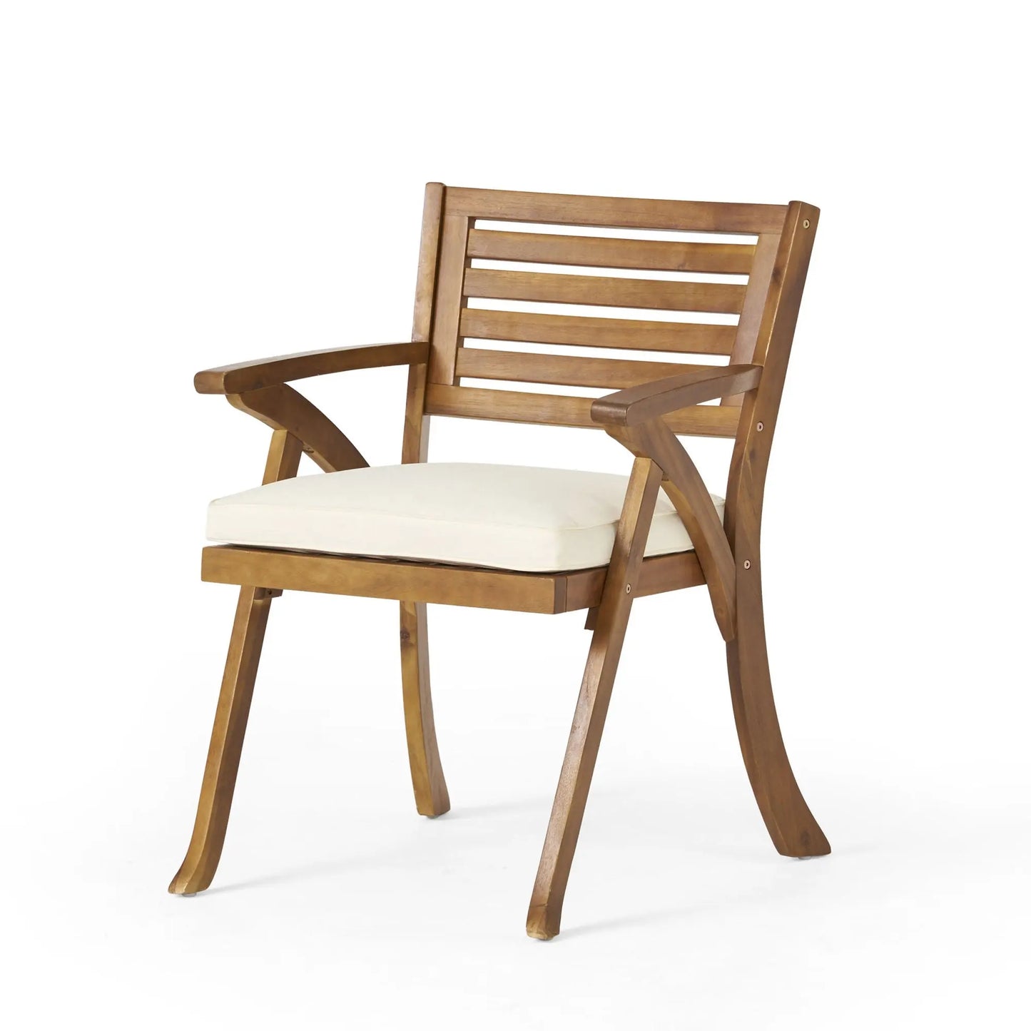 HERMOSA KD WOOD DINING CHAIR, Acacia Wood Chairs with Cushion Doba