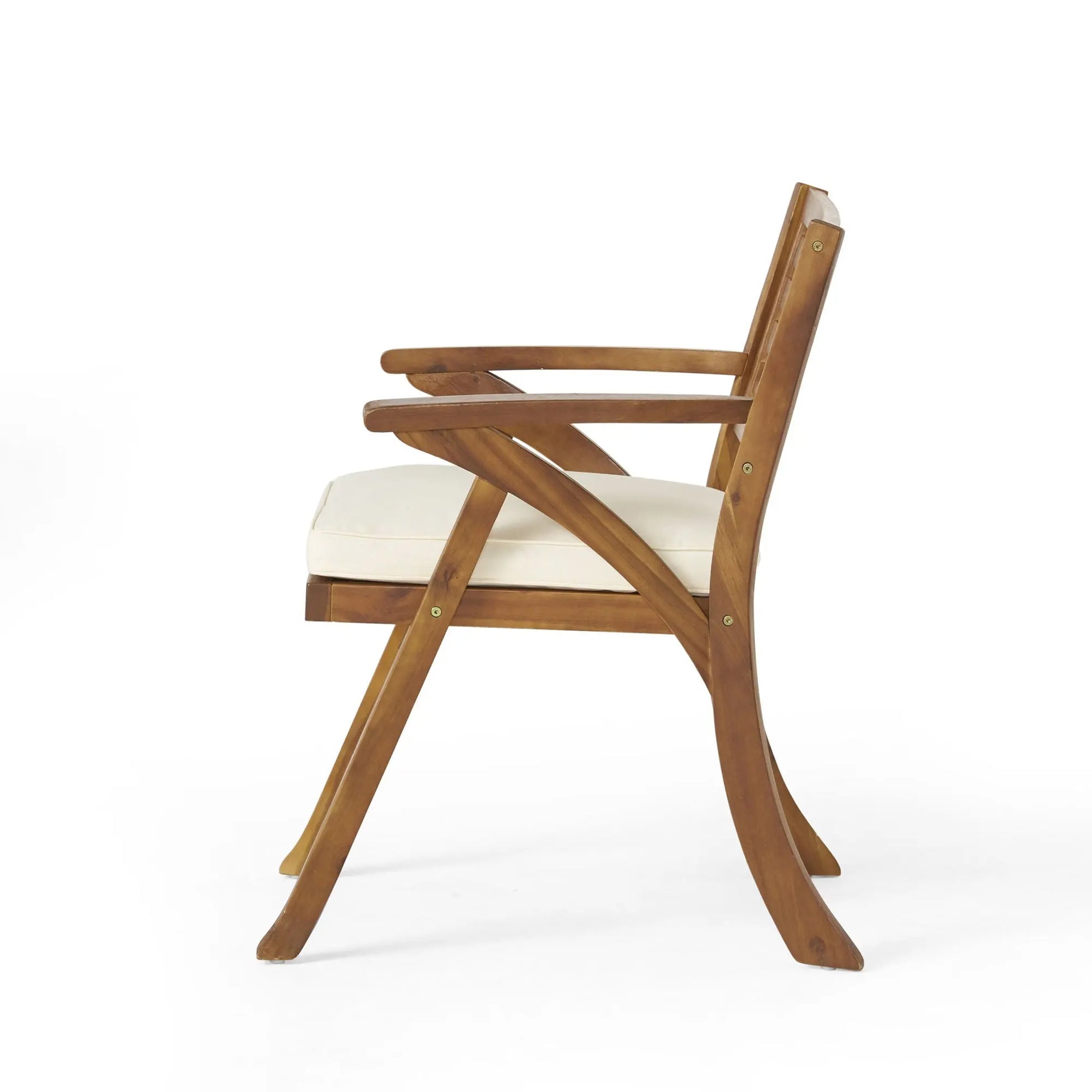 HERMOSA KD WOOD DINING CHAIR, Acacia Wood Chairs with Cushion Doba