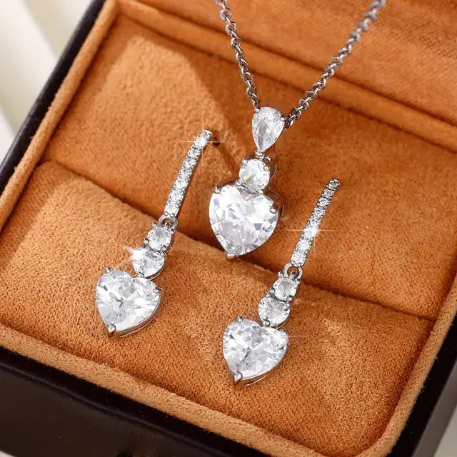 Heart Crystal Jewelry Set American Roasting Company