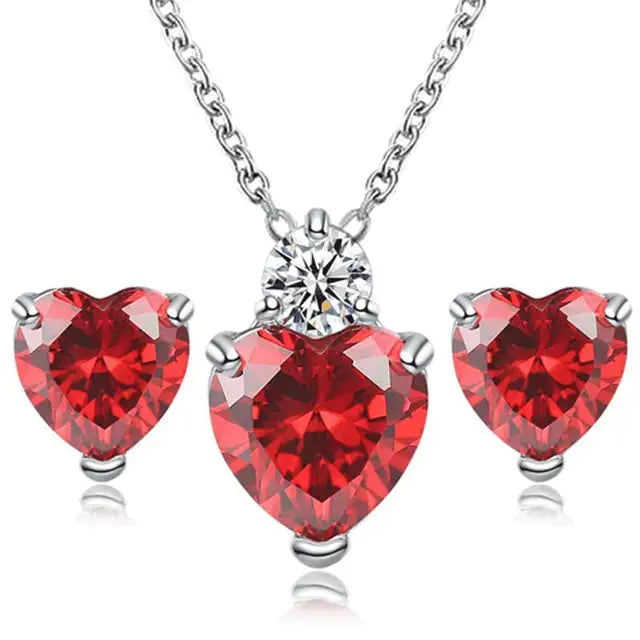 Heart Crystal Jewelry Set American Roasting Company