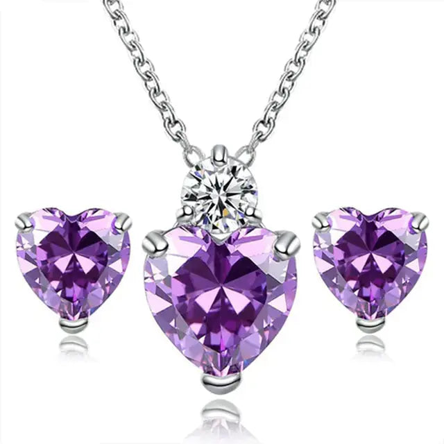 Heart Crystal Jewelry Set American Roasting Company