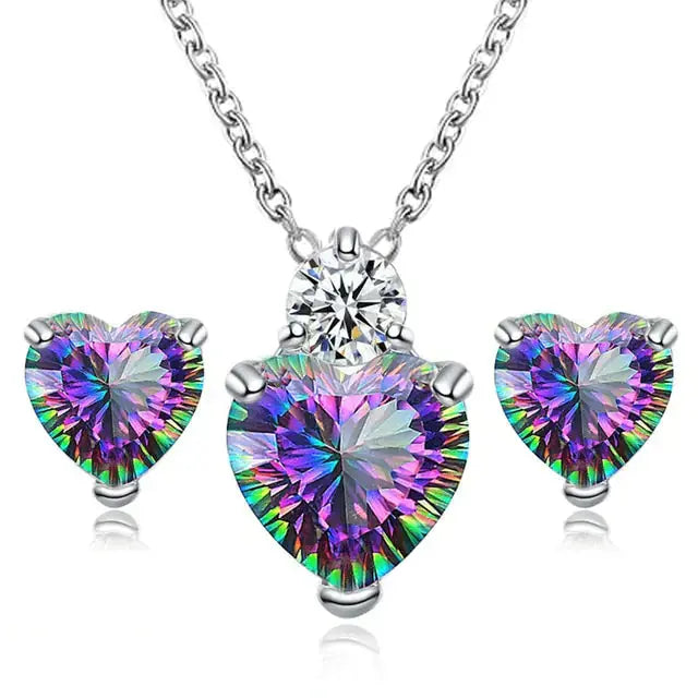 Heart Crystal Jewelry Set American Roasting Company