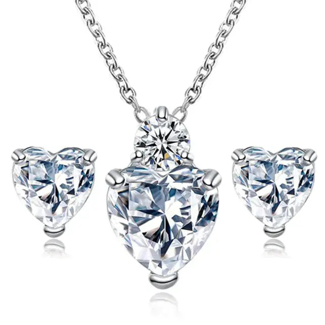 Heart Crystal Jewelry Set American Roasting Company