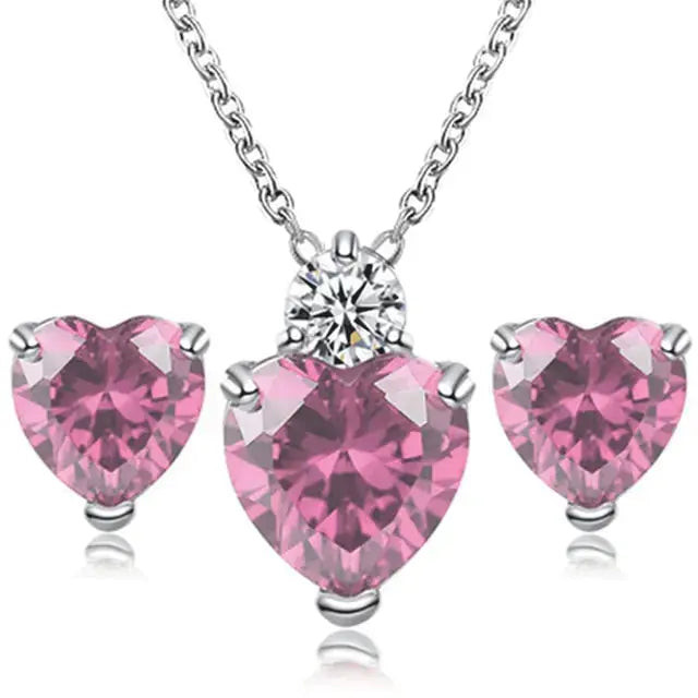 Heart Crystal Jewelry Set American Roasting Company