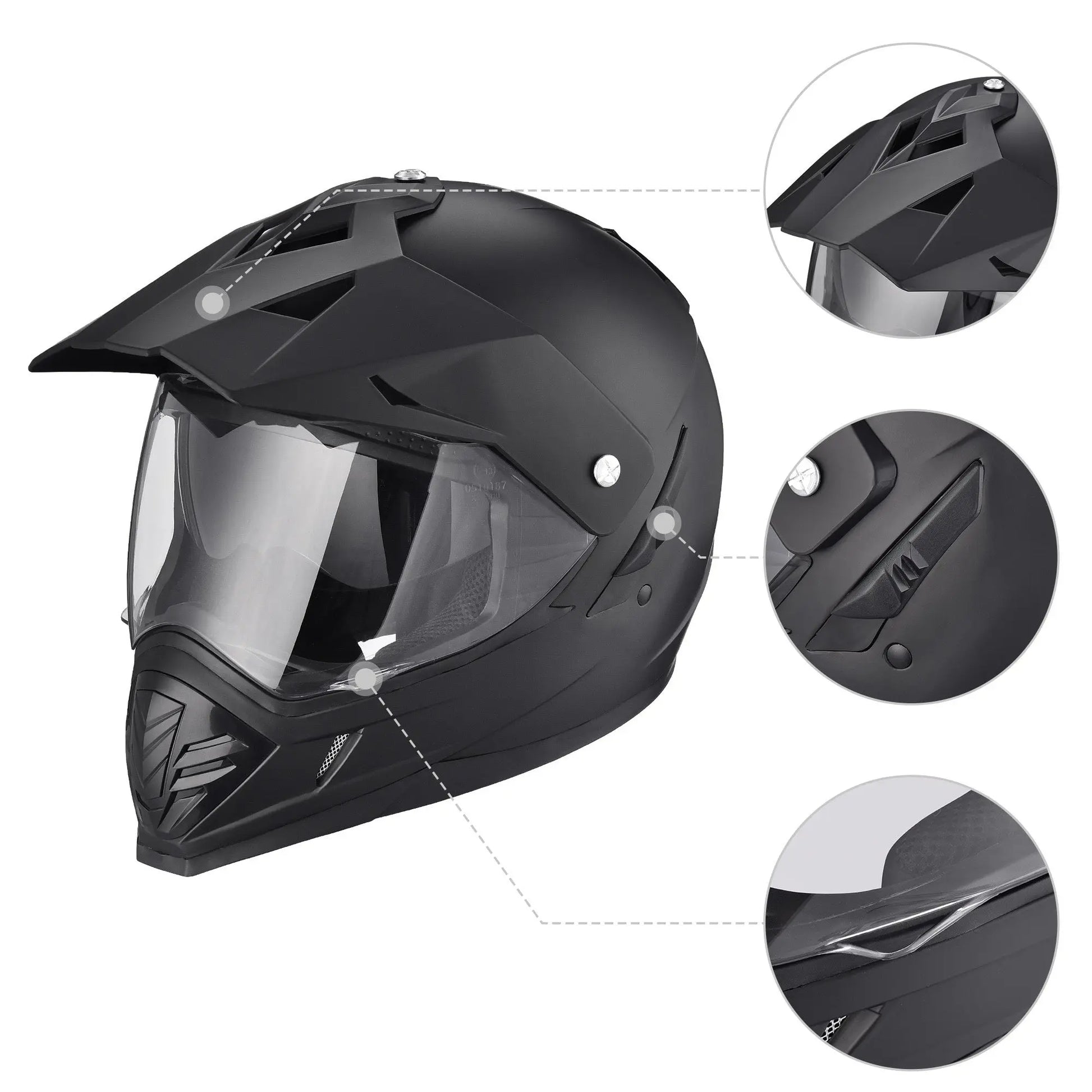 Helmet, Dual Sport Helmet, DOT Certified Helmet Doba