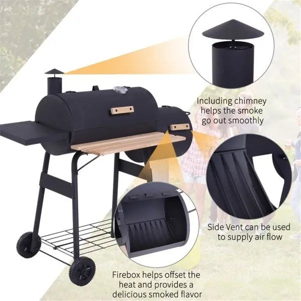 Portable Charcoal Grill /BBQ Grill/Roasting Grill/Wood Burning Grill/ Efficient Burning Grill/ High Heat Grill Doba