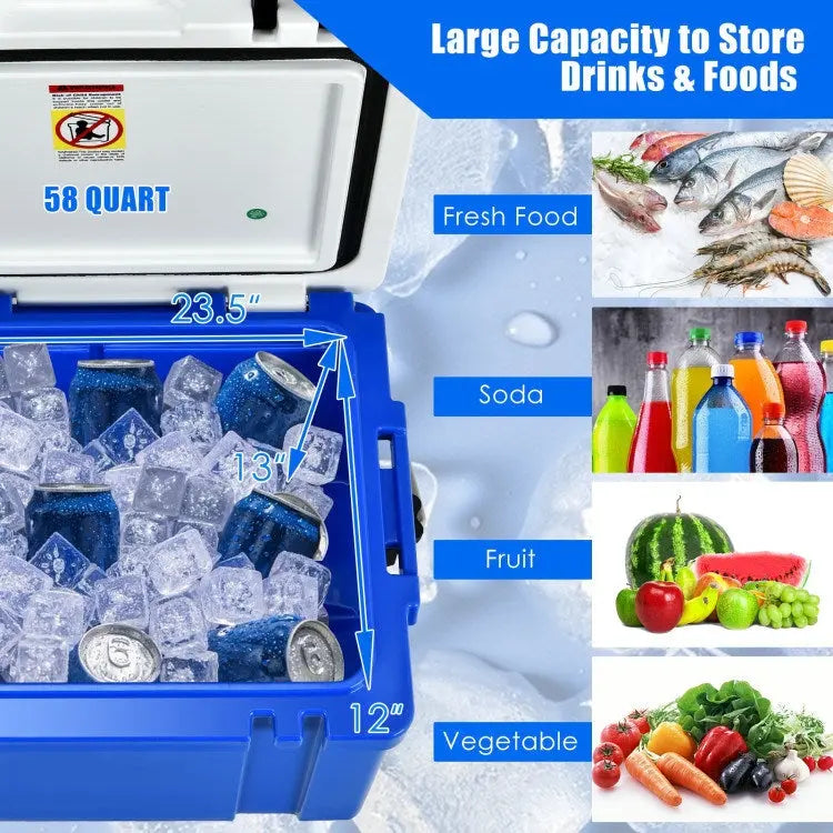 Household Outdoor Traveling Camping Portable Ice Cooler, 26 and 58 quart Ice Chest Doba