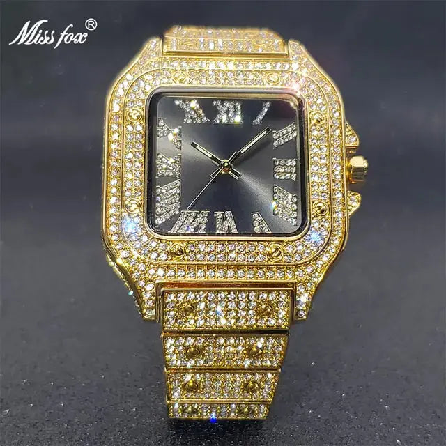 Ice Out Diamond Square Watch American Roasting Company