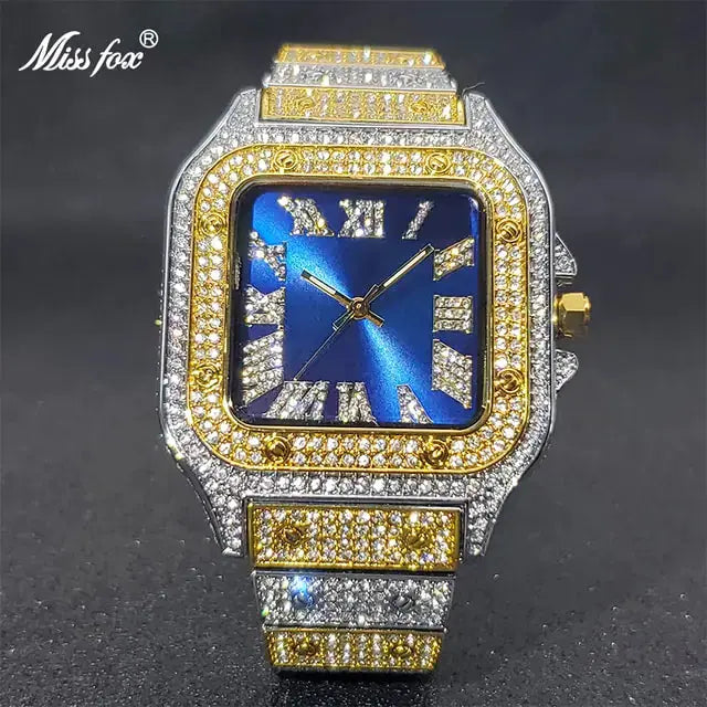 Ice Out Diamond Square Watch American Roasting Company