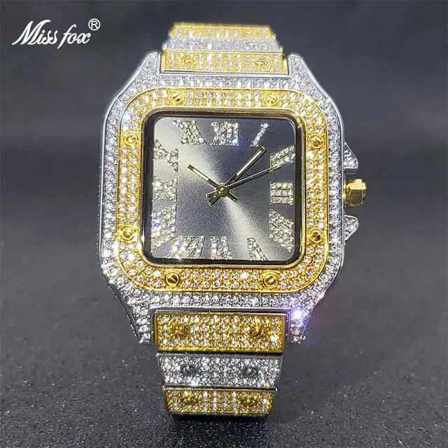 Ice Out Diamond Square Watch American Roasting Company