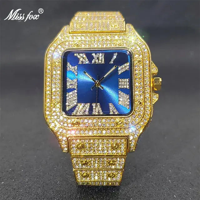 Ice Out Diamond Square Watch American Roasting Company