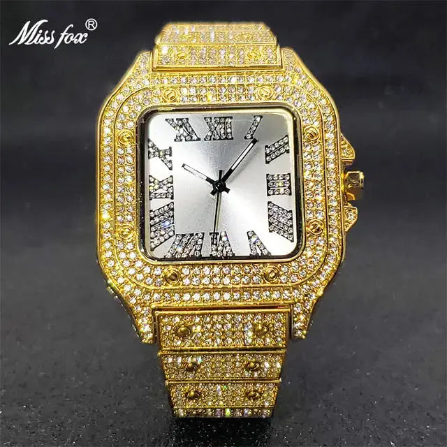 Ice Out Diamond Square Watch American Roasting Company