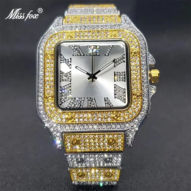 Ice Out Diamond Square Watch American Roasting Company