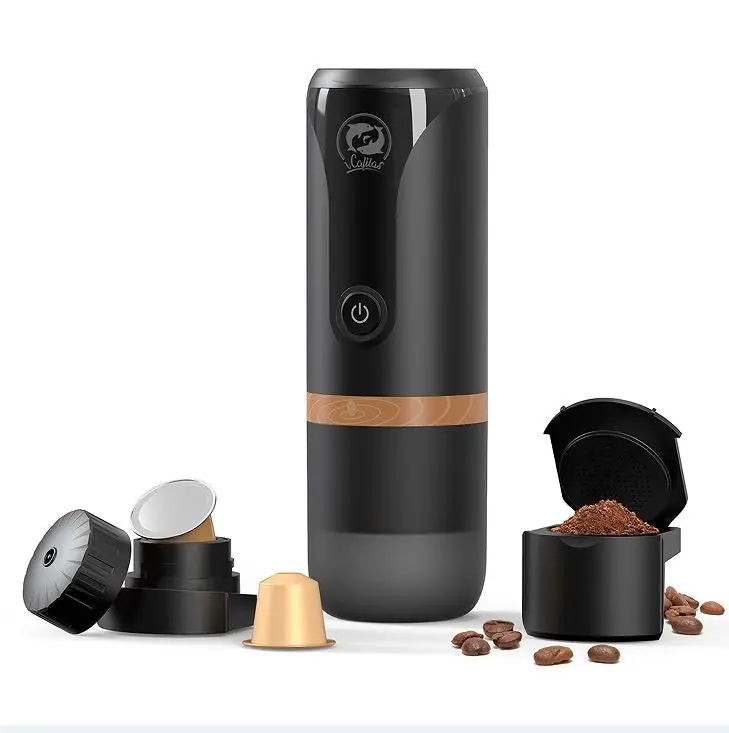 Italian car coffee machine capsule (Nestle) + coffee powder wireless charging range 52 cups 2400 mAh car coffee machine portable outdoor home travel Doba