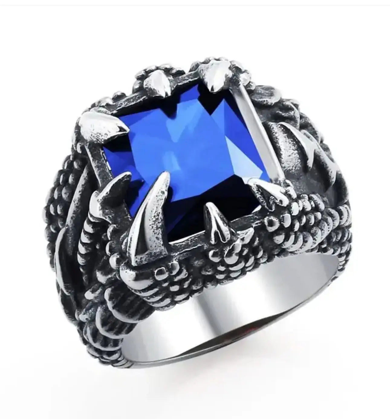 Jiayiqi Men's Hiphop Stainless Steel Stone Ring - Rock Fashion Jewelry American Roasting Company