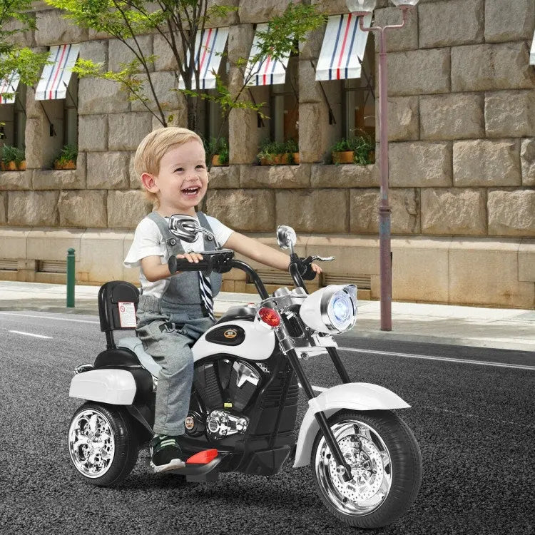 Kids, 6V Powered Toddler 3-Wheel Motorbike Ride On Toy with Horn and Headlight Doba