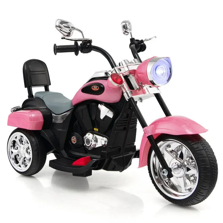 Kids, 6V Powered Toddler 3-Wheel Motorbike Ride On Toy with Horn and Headlight Doba