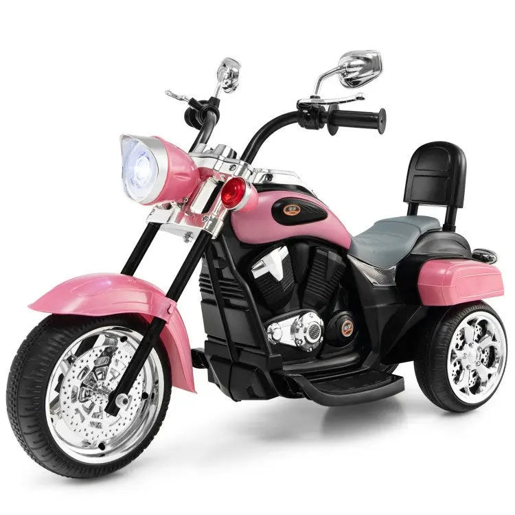 Kids, 6V Powered Toddler 3-Wheel Motorbike Ride On Toy with Horn and Headlight Doba