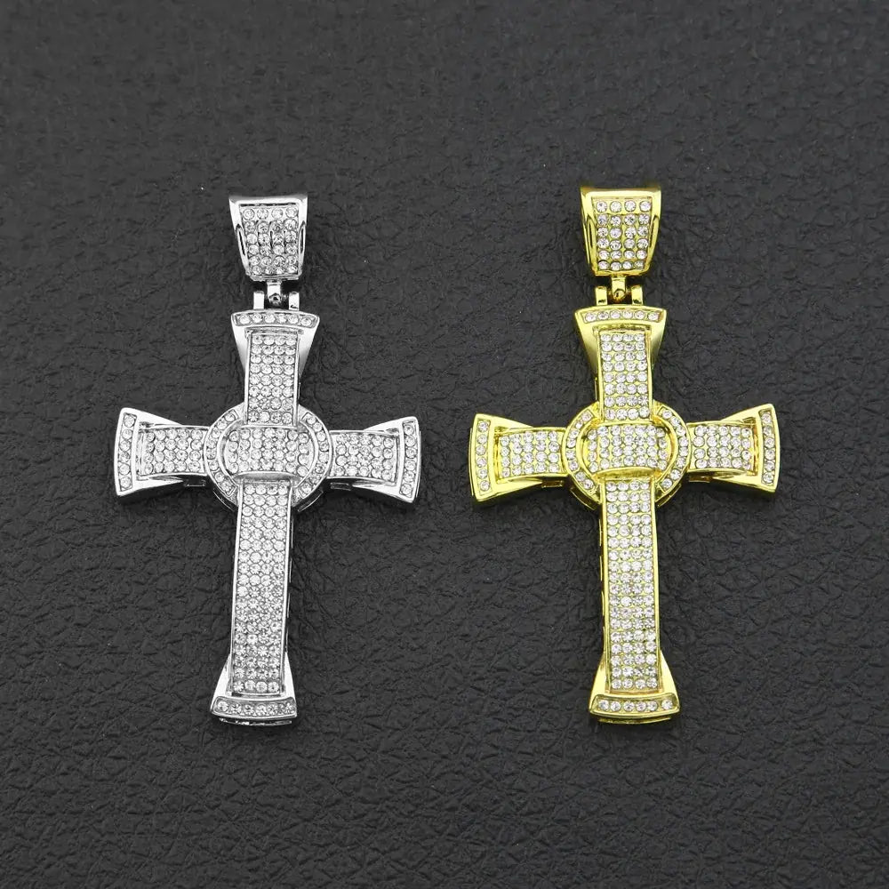 Luxury Hip Hop Diamond Cross Jewelry Combo Set American Roasting Company