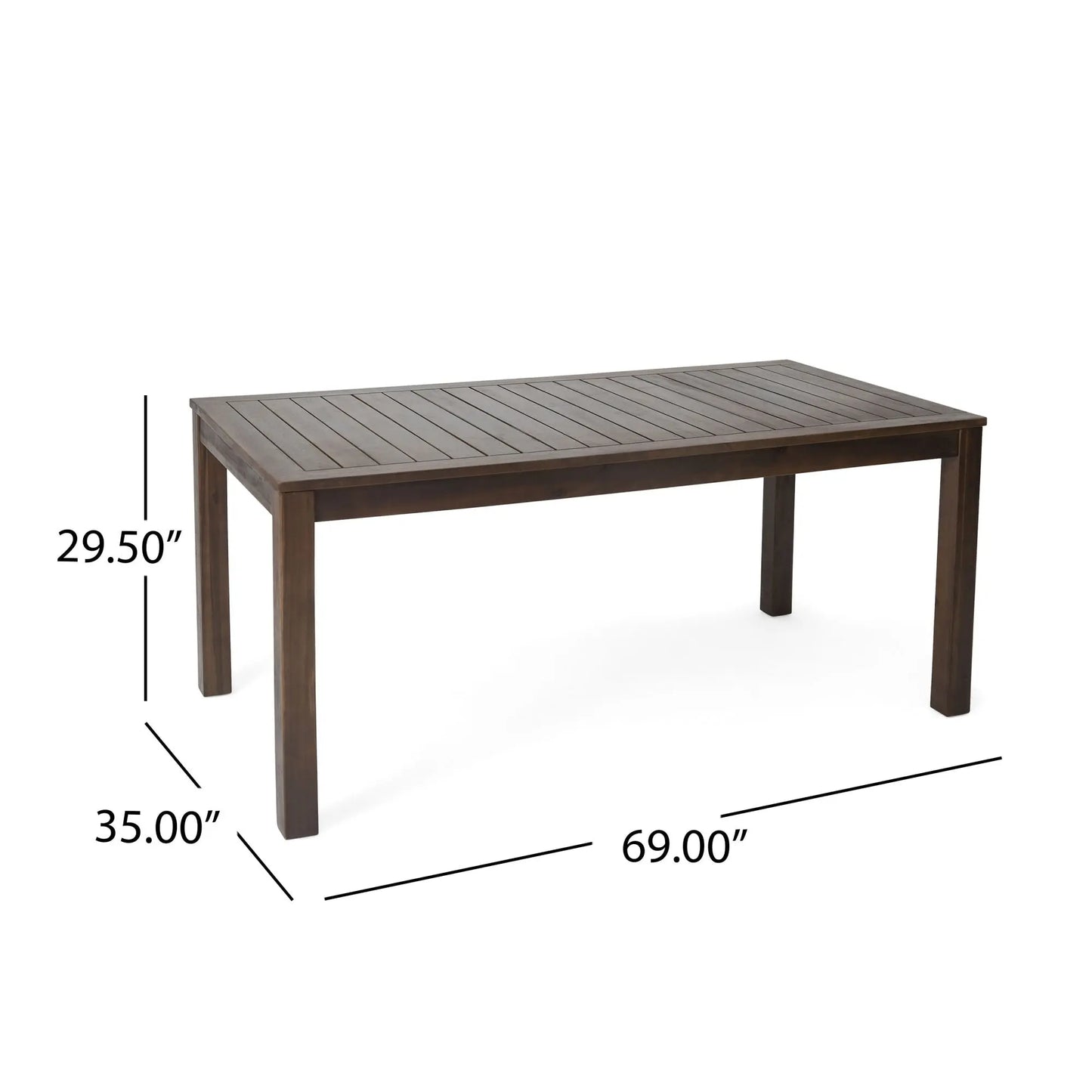 MANILA 69'' TABLE, Acacia Wood Table, 69L x 35W x 17.75H Doba