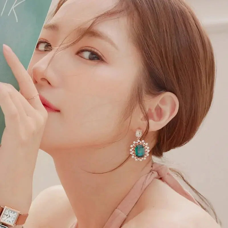 MENG JIQIAO 2019 Korean TV Star Crystal Tassel Drop Earrings for Women Party Jewelry American Roasting Company